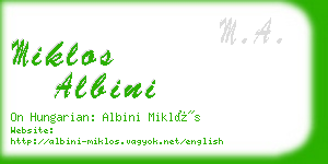 miklos albini business card